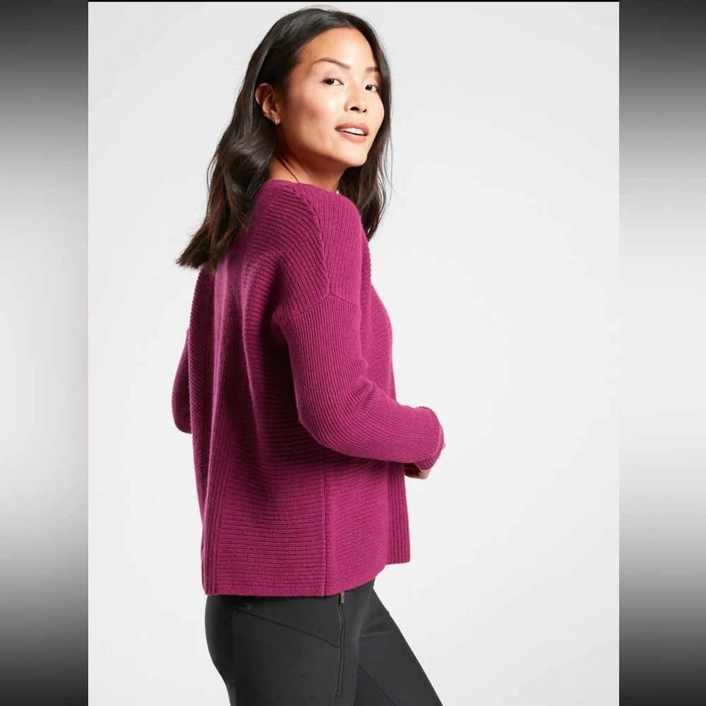 Athleta | Turin Wool Cashmere Sweater, Mulberry Size M View 2